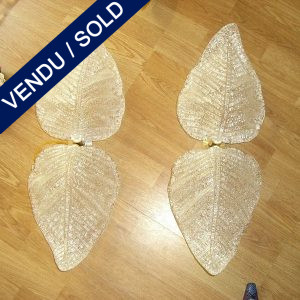 pair double leaves of murano glass - SOLD